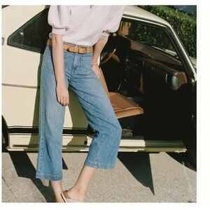 Paige Women’s Nellie Wide Crop Jeans Blue Size 32 Wide Leg Crop Jeans